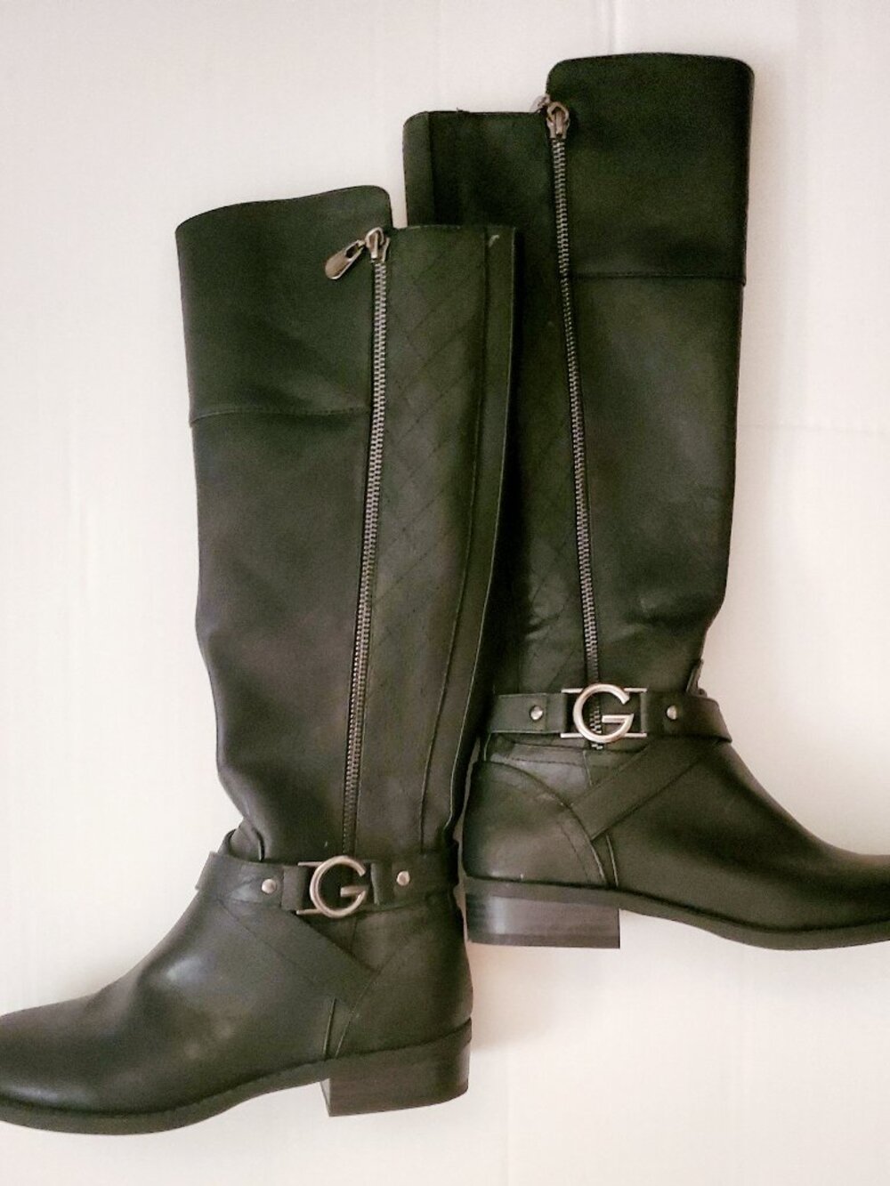 GBG G BY GUESS ZIPPERED FAUX LEATHER RIDING KNEE HIGH BOOTS NEW